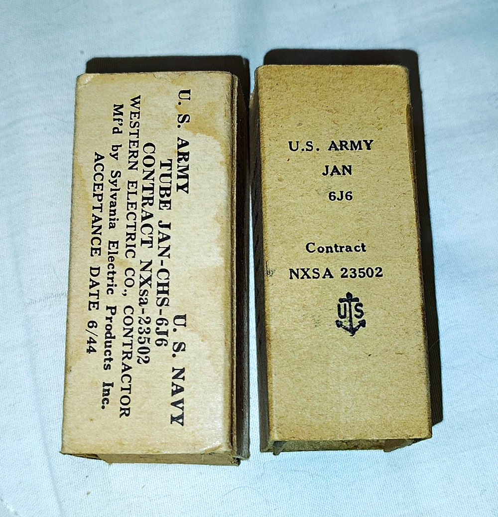 Vintage WWII US Navy Army JAN 6J6 Vacuum Tube Western Electric Sylvania 1944 NOS